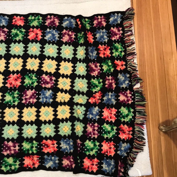 Granny square crochet  afghan vintage cottagecore EUC cabincore grannycore - Picture 4 of 6